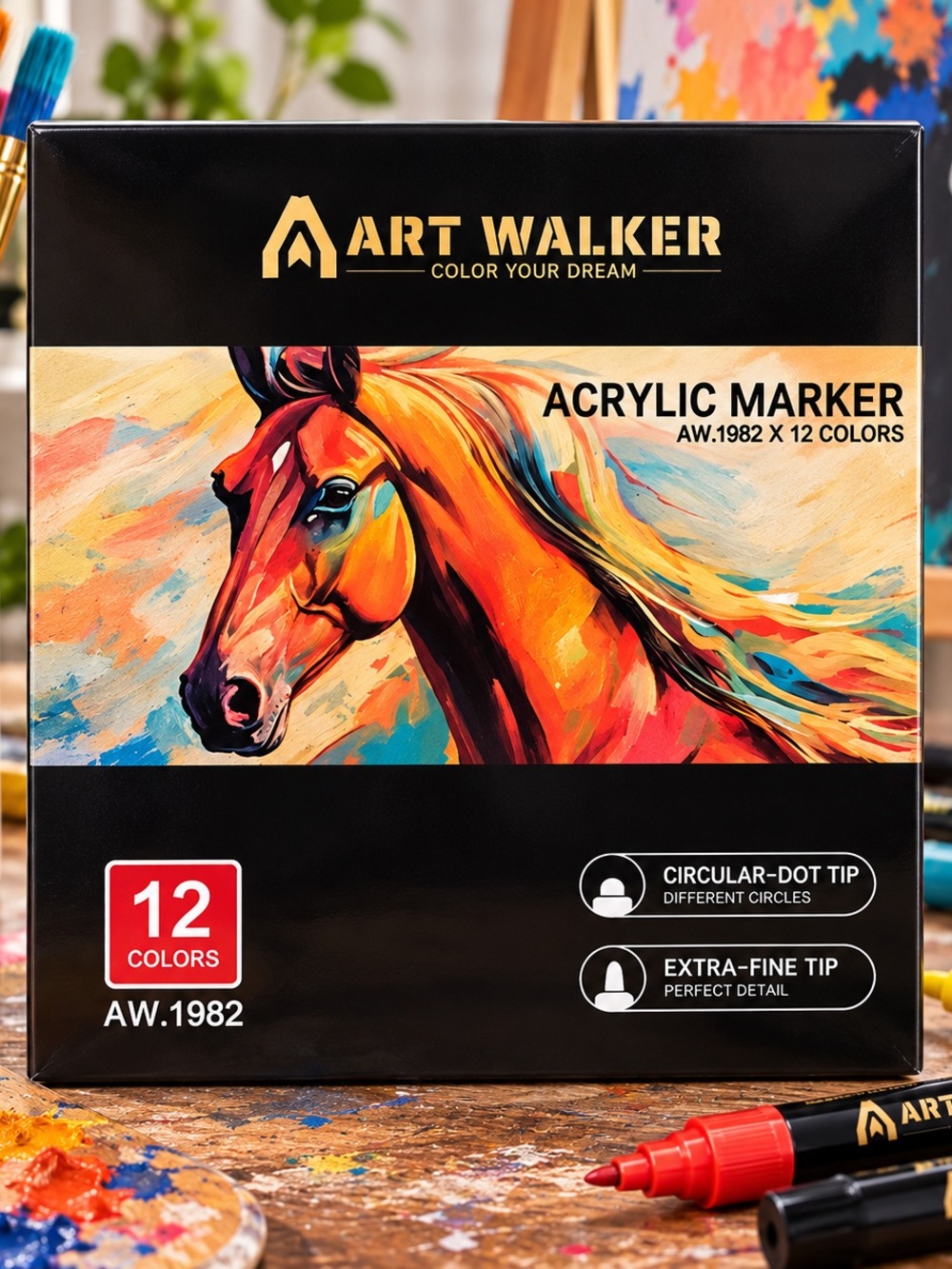 Acrylic Marker Set — 12-Color Multi Hues